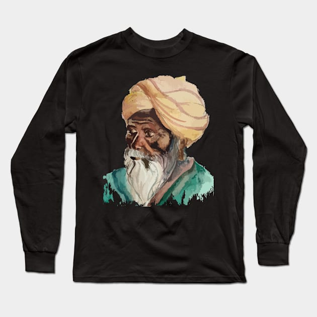 Old Man painting Long Sleeve T-Shirt by HurdyGurdy